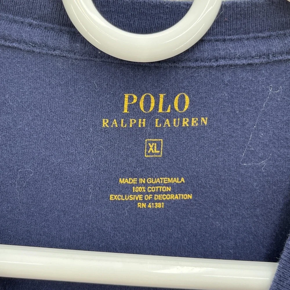 Polo Ralph Lauren Shirt Boys XL Navy‎ Blue Long Sleeve RL67 Big Pony Polo Prep
